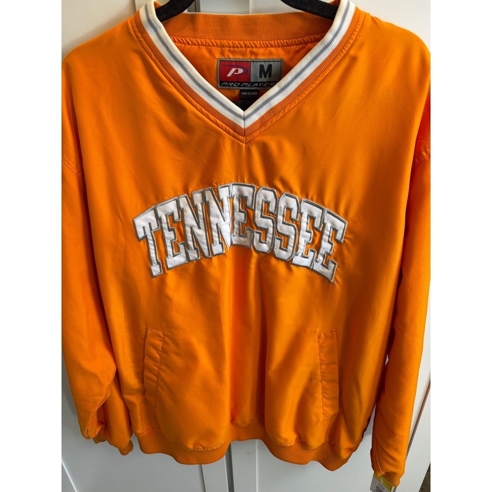 Pro Player Tennessee Volunteers‎ Orange V Neck Pullover Windbreaker Mens M